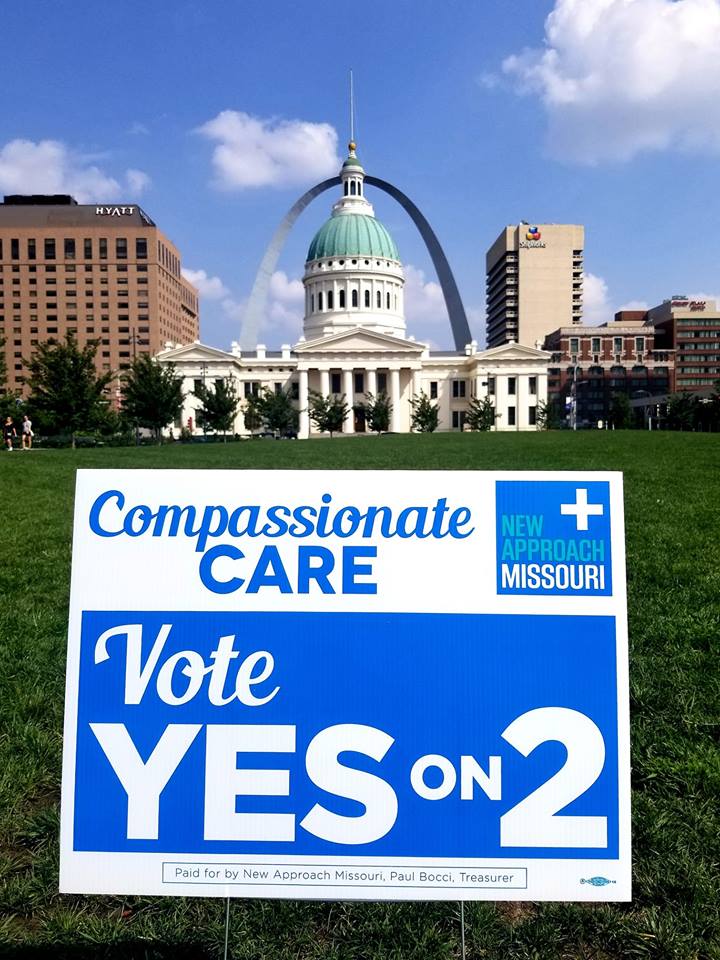Yes on 2 Yard Signs distributed by Greater St. Louis NORML